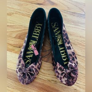 Sam and Libby ballet bow flats size 7 shoe women’s leopard 🐆 print animal NWT